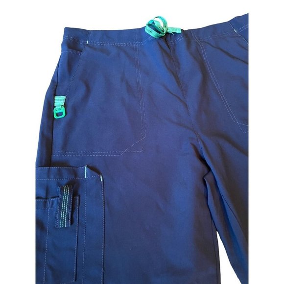 Carhartt Force Womens Scrub Cargo Pants Wide Leg Drawstring Waist BlueTall Large - Picture 6 of 7